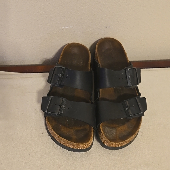 Birkenstock Shoes - Birkenstock Black Double Strap Sandals Sz 38 L7 M5